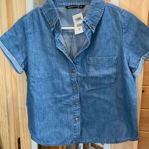 Brandy Melville Cropped Denim Top